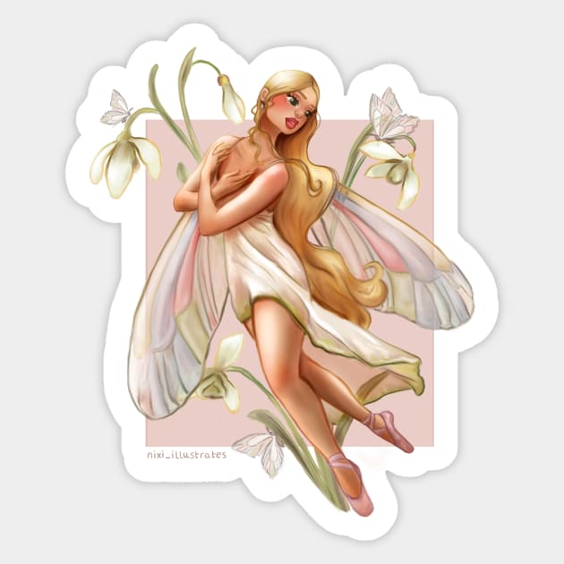 Snowdrop Fairy Sticker by Nixi